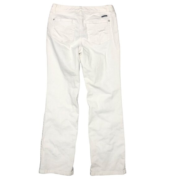 Liz Claiborne White Jeans Womens Size 10 Slim Bootcut Stitched Pockets Pants - Picture 4 of 7